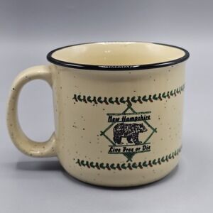 Vintage New Hampshire Live Free Or Die Mug Bear Graphic Speckled